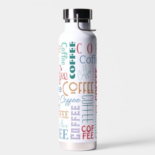 Coffee Colorful Typography Thor Insulated Water Bottle