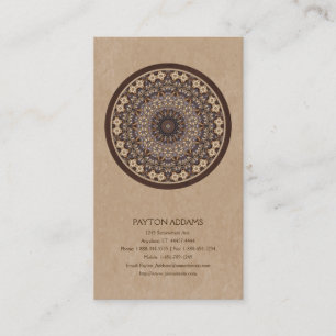 Coffee Colors Abstract Mandala Business Card