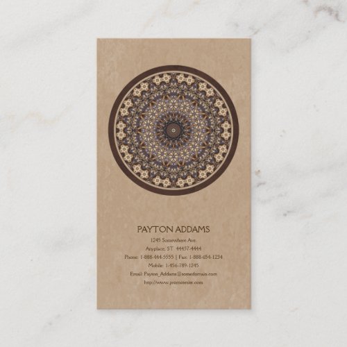 Coffee Colors Abstract Mandala Business Card Templates