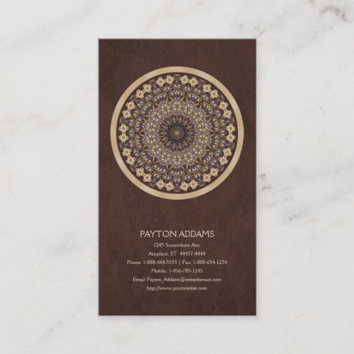 Coffee Colors Abstract Mandala Business Card