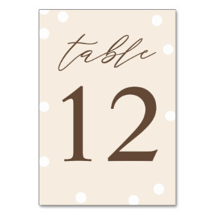 Coffee Colors Cute Baby Shower Table Number