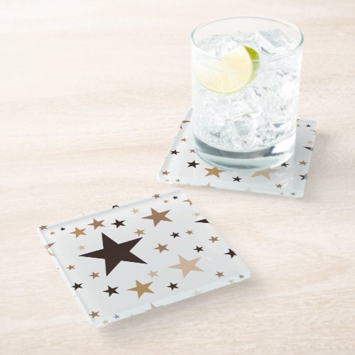 Coffee Colors Stars Glass Coaster