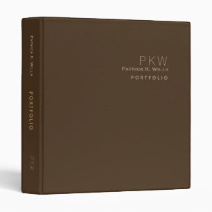 Coffee Colour Custom Portfolio Brown 3 Ring Binder