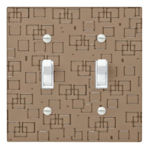 Coffee Coloured Squares Pattern Light Switch Cover