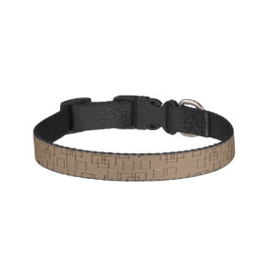 Coffee Coloured Squares Pattern Pet Collar