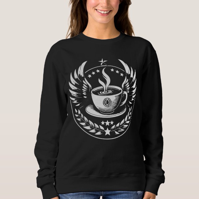 Coffee Commander (white) Sweatshirt (Front)