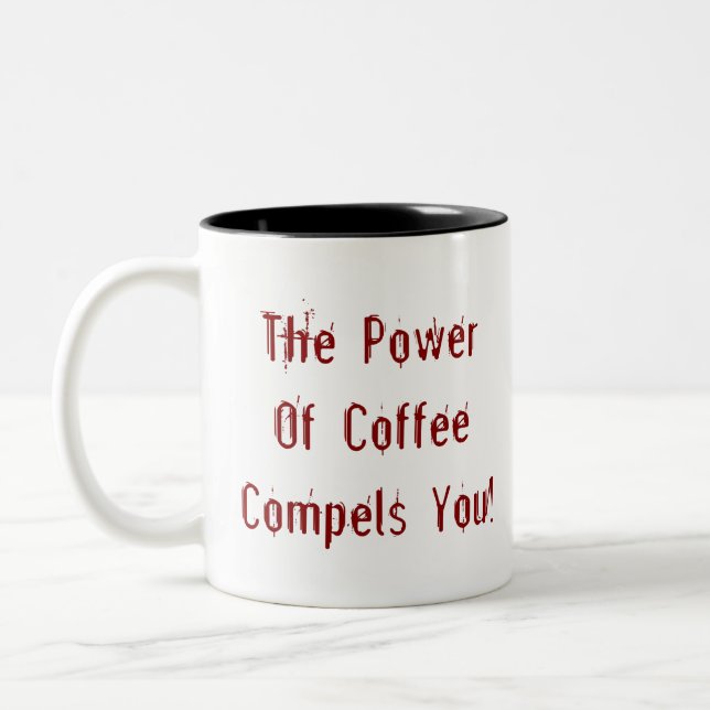 Coffee Compels You Red Two-Tone Coffee Mug (Left)