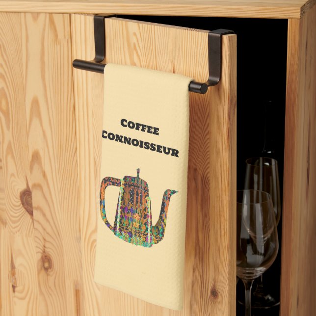Coffee Connoisseur Floral Coffee Pot  Kitchen Towel (Thirds Fold)