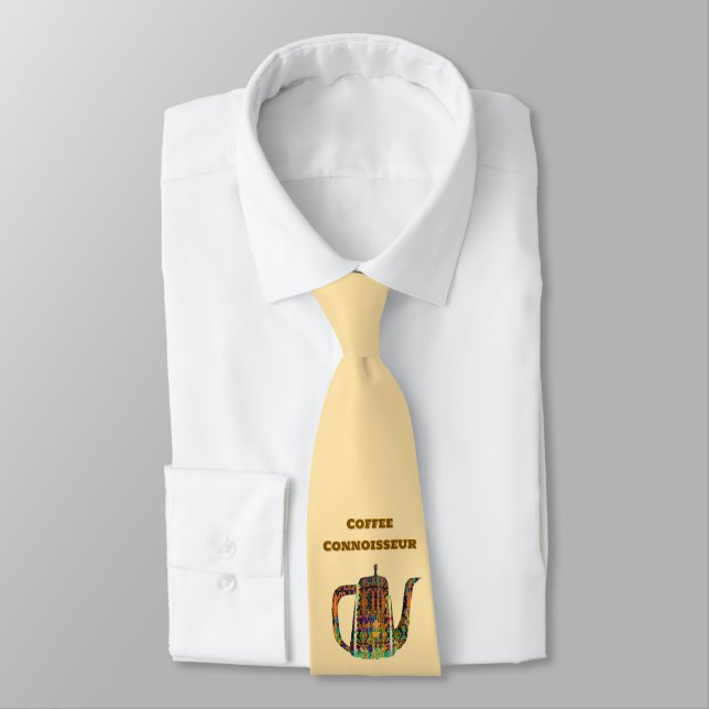 Coffee Connoisseur Floral Coffee Pot  Neck Tie (Tied)