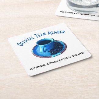 Coffee Consumption Squad Blue Cup Saucer Custom