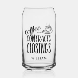 Coffee Contracts Closings Real Estate Agent Can Glass