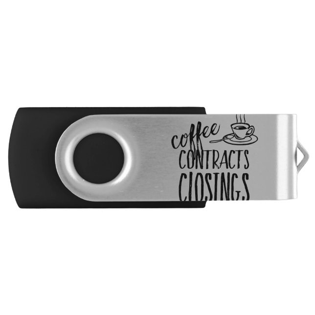 Coffee Contracts Closings Real Estate Agent Flash Drive (Front)