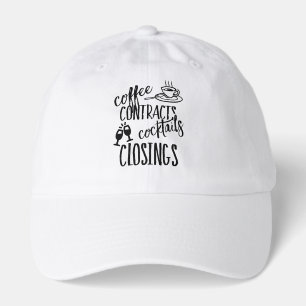 Coffee Contracts Cocktails Closing Realtor Hat