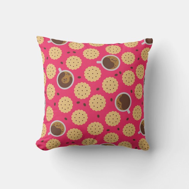 Coffee & Cookies Throw Pillow (Front)