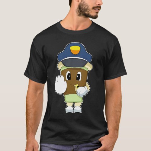 Coffee Cop Whistle Police T_Shirt