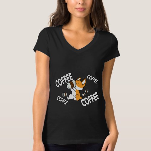 Coffee Corgi 571 T_Shirt