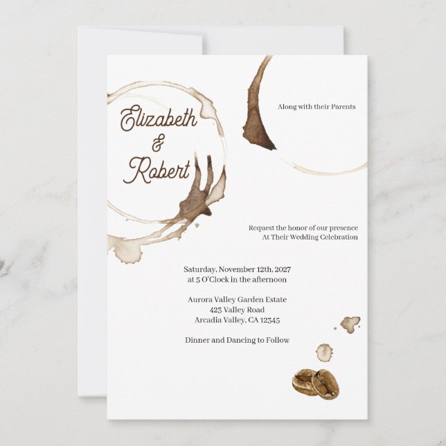 Coffee Couple Wedding Invitation (Front)