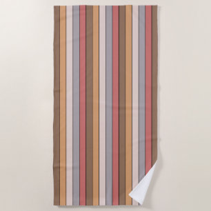 Coffee Cream Gray Dusty Rose On Watercolor Paper  Beach Towel