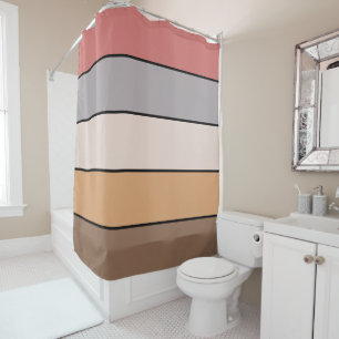 Coffee Cream Gray Dusty Rose On Watercolor Paper Shower Curtain