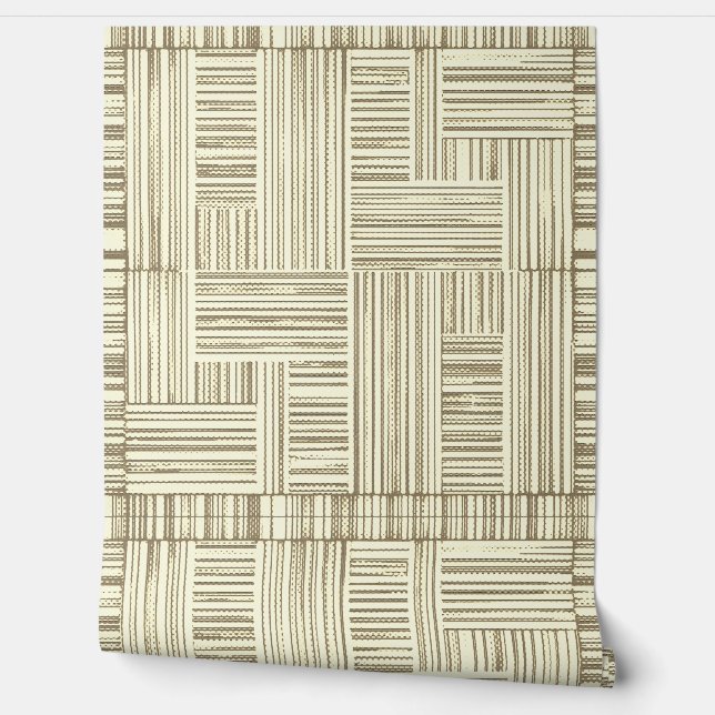 Coffee & Cream Stripes: Peel and Stick  Wallpaper (Unrolling)