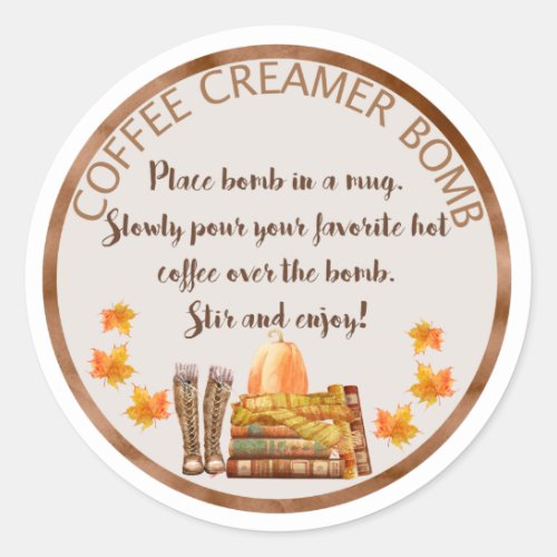 Coffee Creamer cocoa bomb instruction label