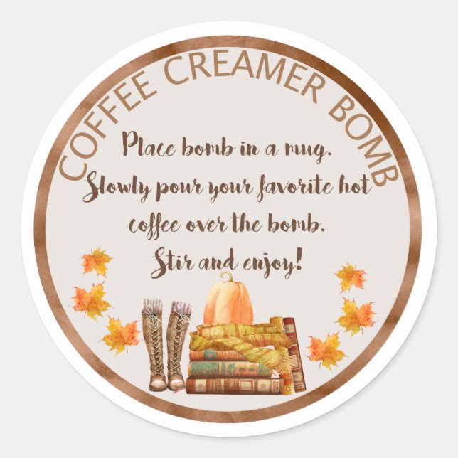 Coffee Creamer cocoa bomb instruction label (Front)