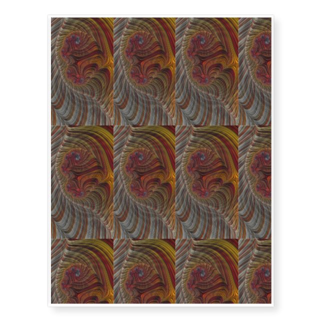 Coffee Creamer Fractal Temporary Tattoos (Front)