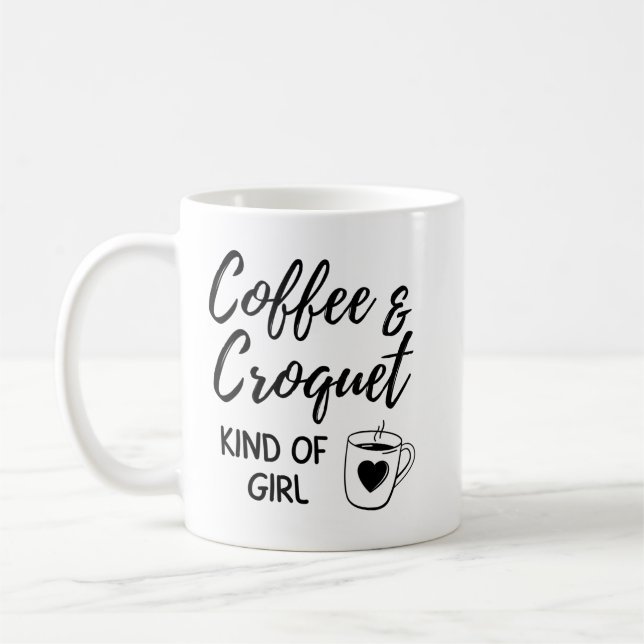 Coffee & croquet kind of girl. coffee mug (Left)