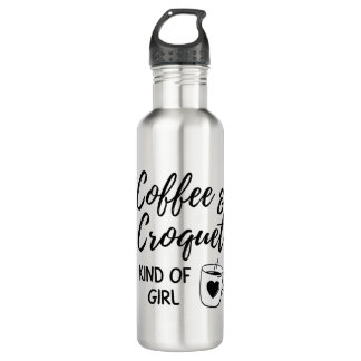 Coffee & croquet kind of girl. stainless steel water bottle