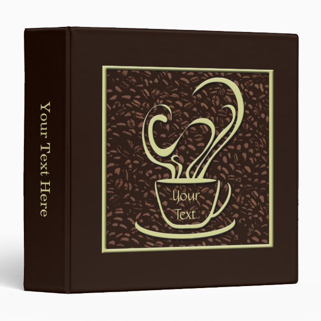 Coffee Cup and Bean Design Recipe Binder (Front/Spine)