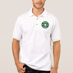 Coffee cup and beans logo polo shirt for barista