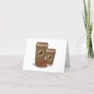 Coffee cup and cookies letterpress thank you card