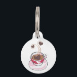 Coffee Cup and Hearts Pet ID Tag<br><div class="desc">For the coffee lover!</div>