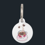 Coffee Cup and Hearts Pet ID Tag<br><div class="desc">For the coffee lover!</div>