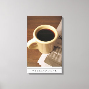 Coffee Cup and Newspaper on canvas