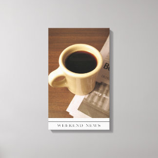 Coffee Cup and Newspaper on canvas Print