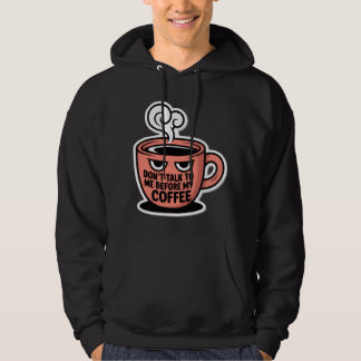 coffee cup,angry face expression,  hoodie