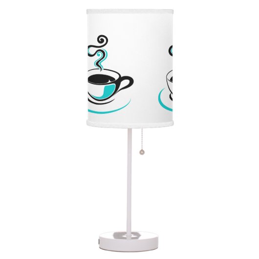 Coffee cup aqua table lamp (Left)