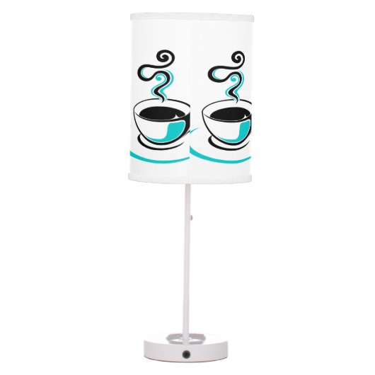Coffee cup aqua table lamp (Back)
