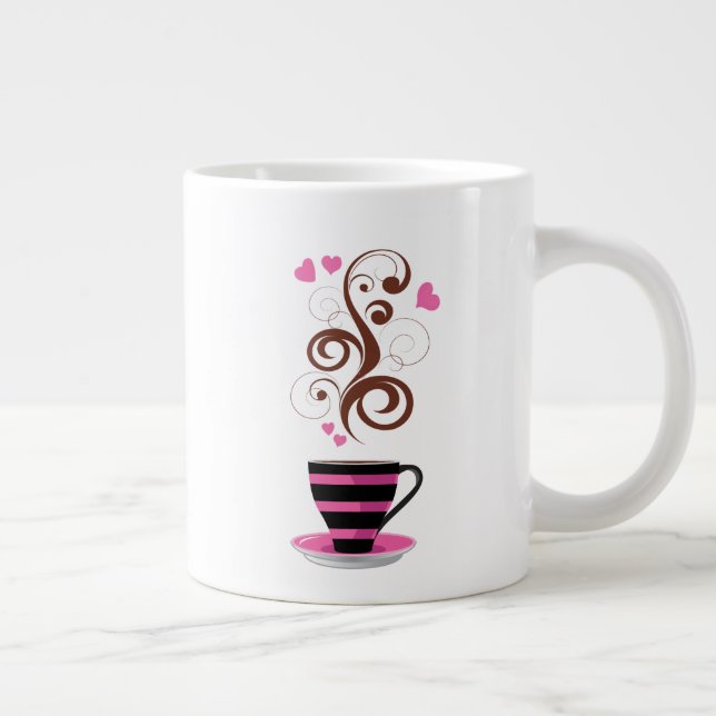 Coffee Cup, Arabica Coffee, Black Coffee, Hearts Giant Coffee Mug (Right)