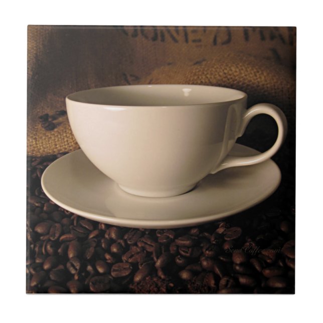 Coffee Cup Art Ceramic Tile (Front)