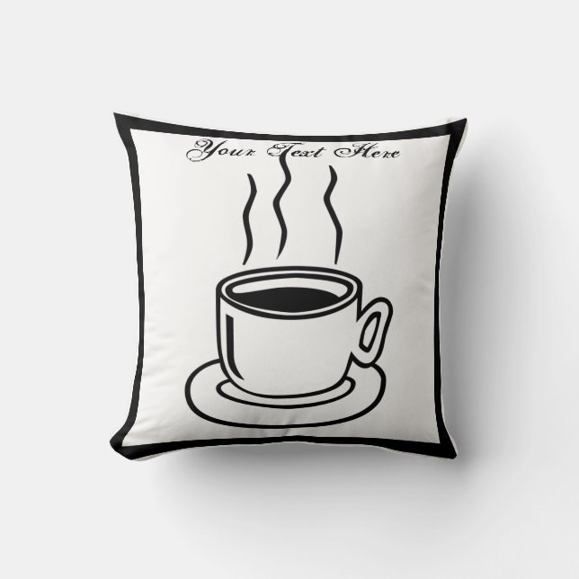 Coffee Cup Art Design Pillow (Front)