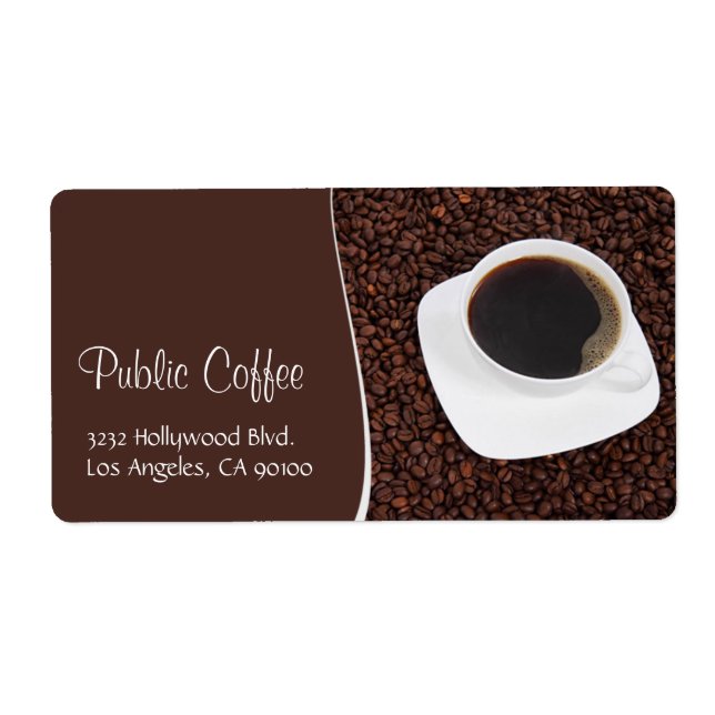 Coffee Cup & Beans Address Label (Front)