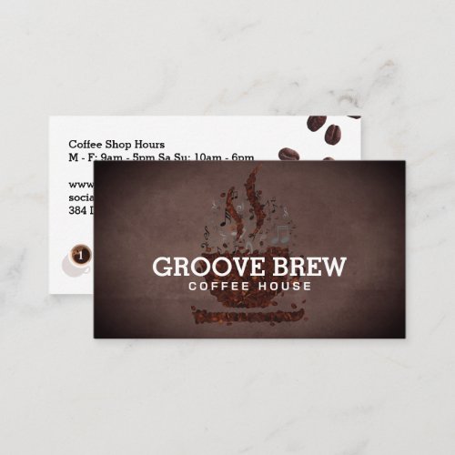 Coffee Cup Beans  Punch Card