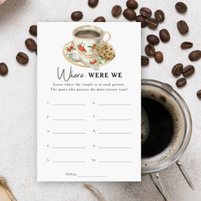 Coffee cup bridal shower Where were we game (Creator Uploaded)