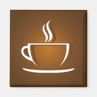 Coffee cup brown magnet