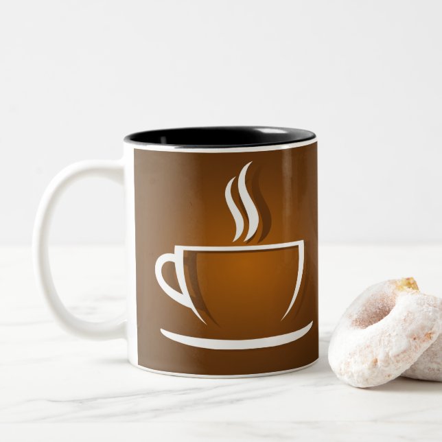 Coffee cup brown mug. (With Donut)
