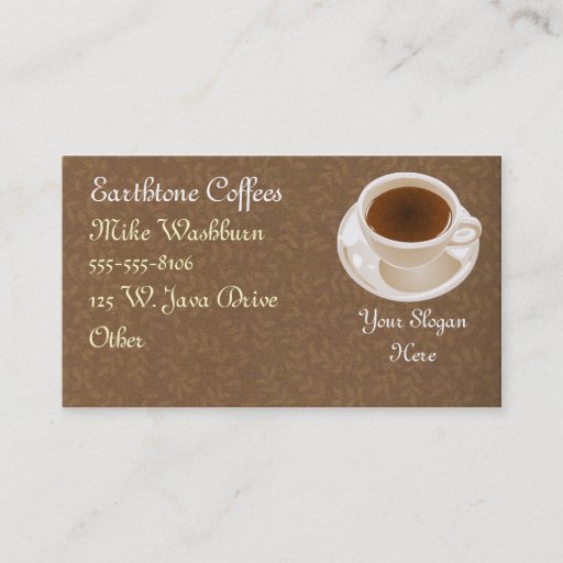 Customizable Coffee Cup Business Card