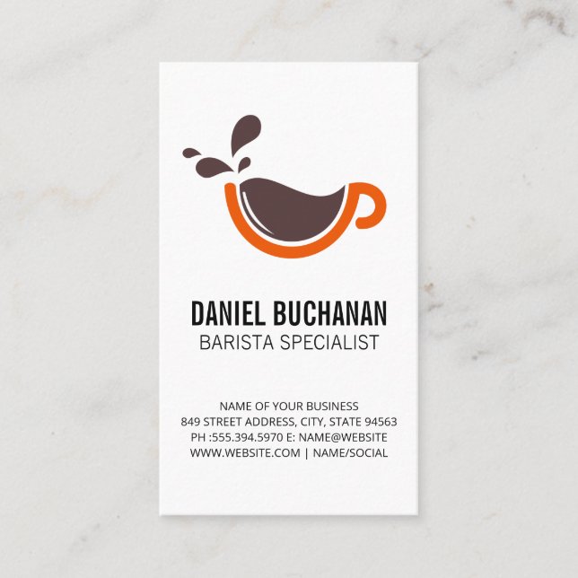 Coffee Cup Business Card (Front)