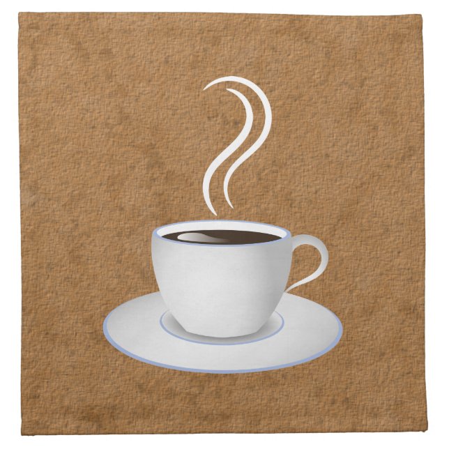 Coffee Cup Cafe Brown Cloth Napkins (Front)
